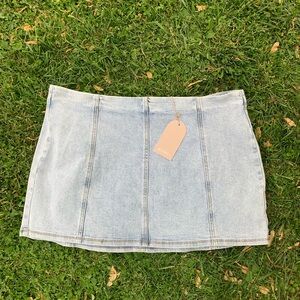 NWT Meshki denim mini skirt